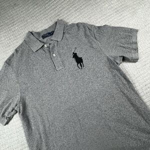 Polo Ralph Lauren Big Pony Polo Men 1XB Gray Patch #3 Short Sleeve Stretch